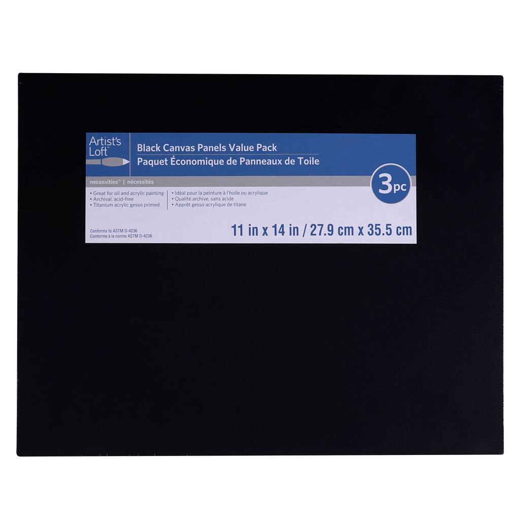 3 Pack 11 X 14 Black Value Pack Canvas Panel By Artist S Loft Necessities Michaels